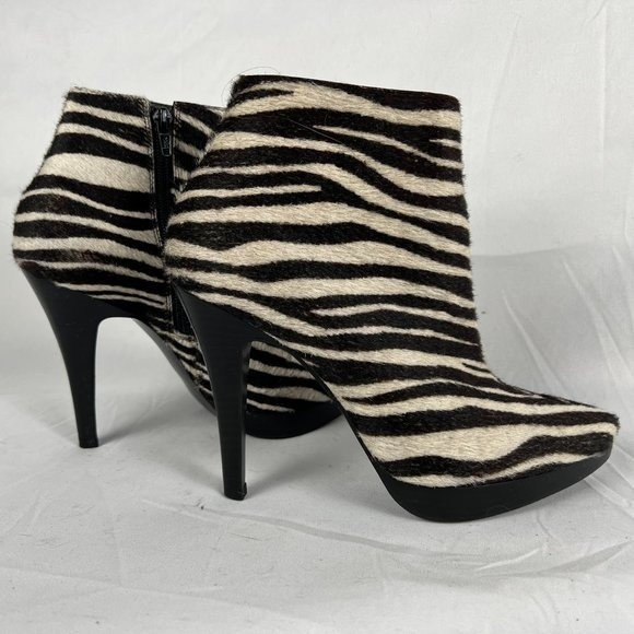 Steve Madden Survey Zebra Pony Hair Leather Pointed Toe Ankle Boots Size 8M‎ - Picture 5 of 6
